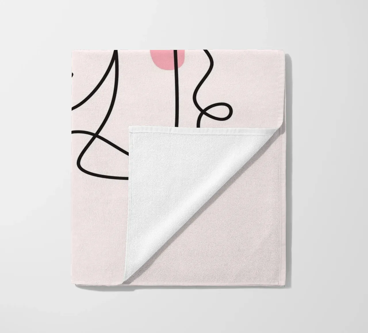 Abstract Face Continuous Line Art Print beach towel by homdeco