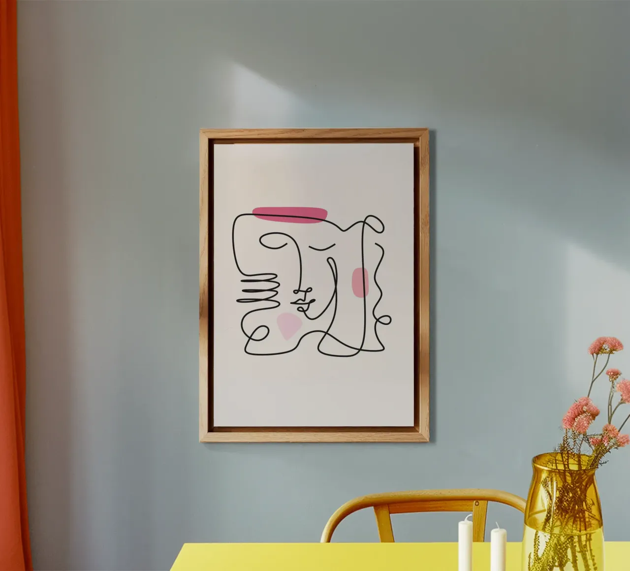 Abstract Face Continuous Line Art Print alu-dibond by homdeco