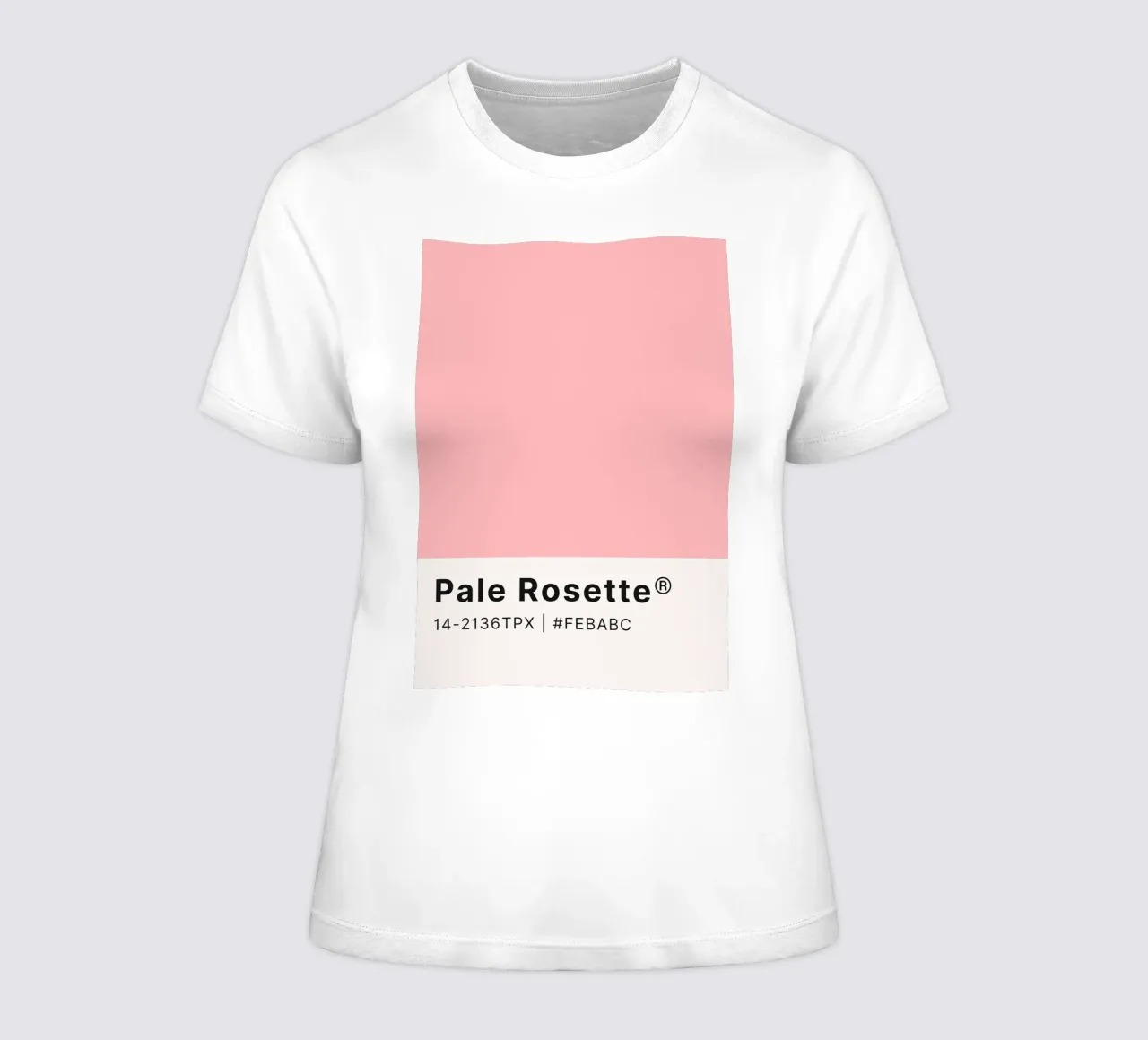 Pale Rosette Pantone Color Code Minimalist Print women's fitted t-shirt by homdeco