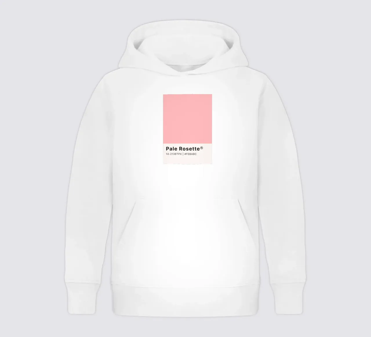 Rosette pâle Code couleur Pantone Imprimé minimaliste sweat à capuche enfant de homdeco
