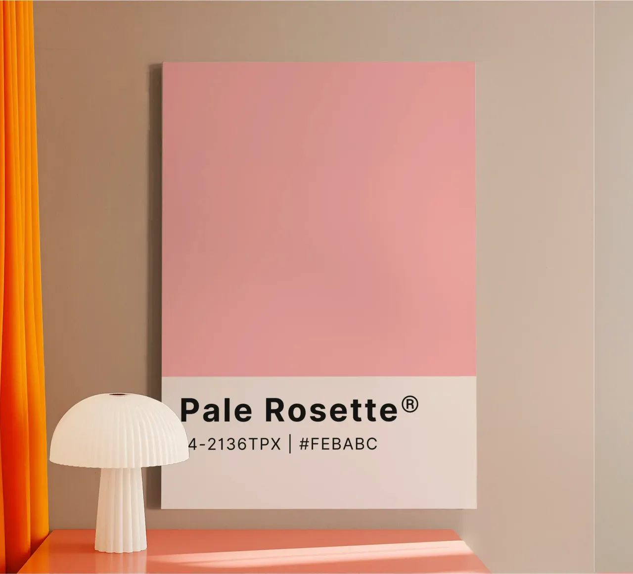 Rosette pâle Code couleur Pantone Imprimé minimaliste toile de homdeco