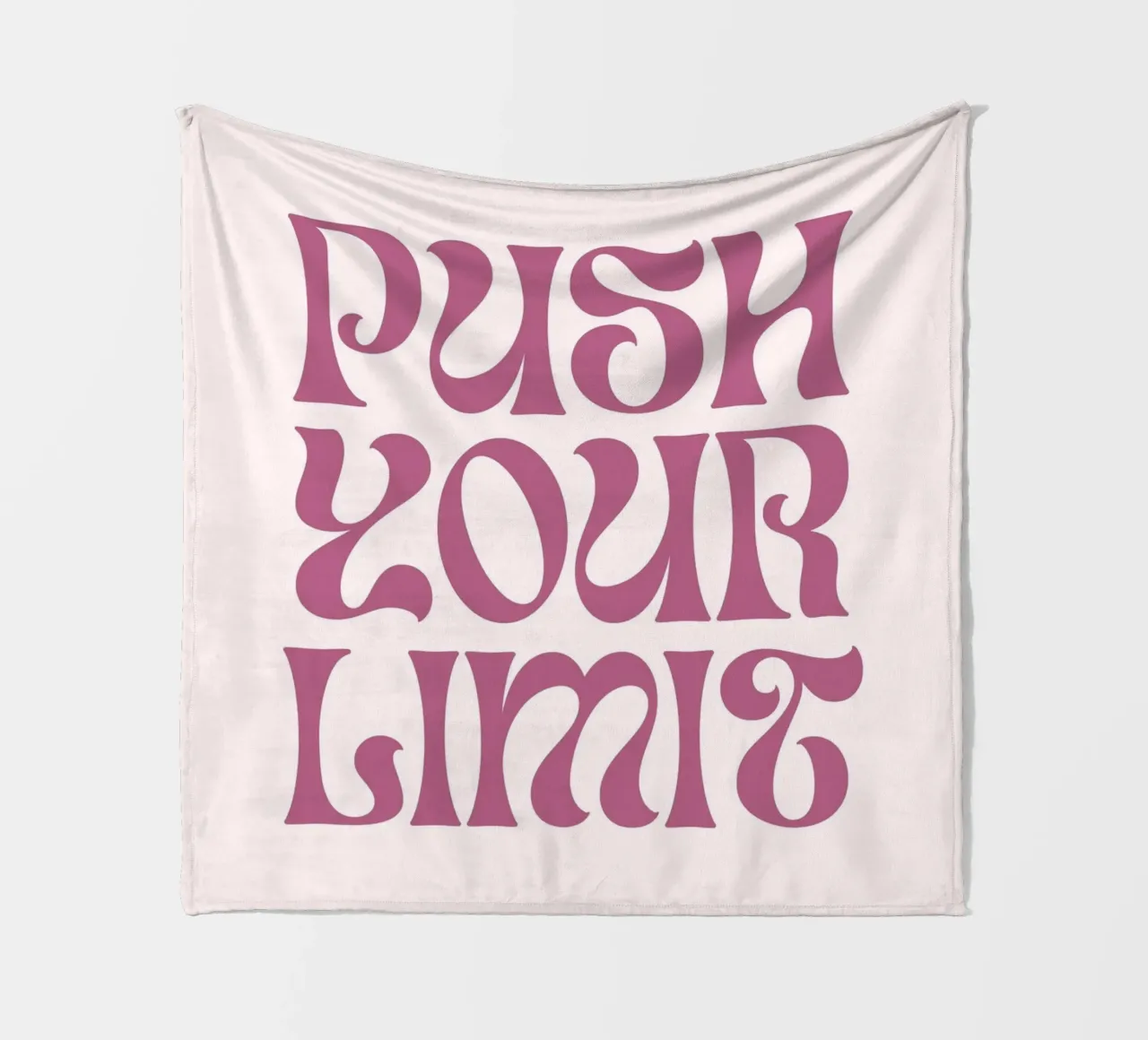 "Push Your Limit" Groovy Motivational Art Print fleece blanket by homdeco