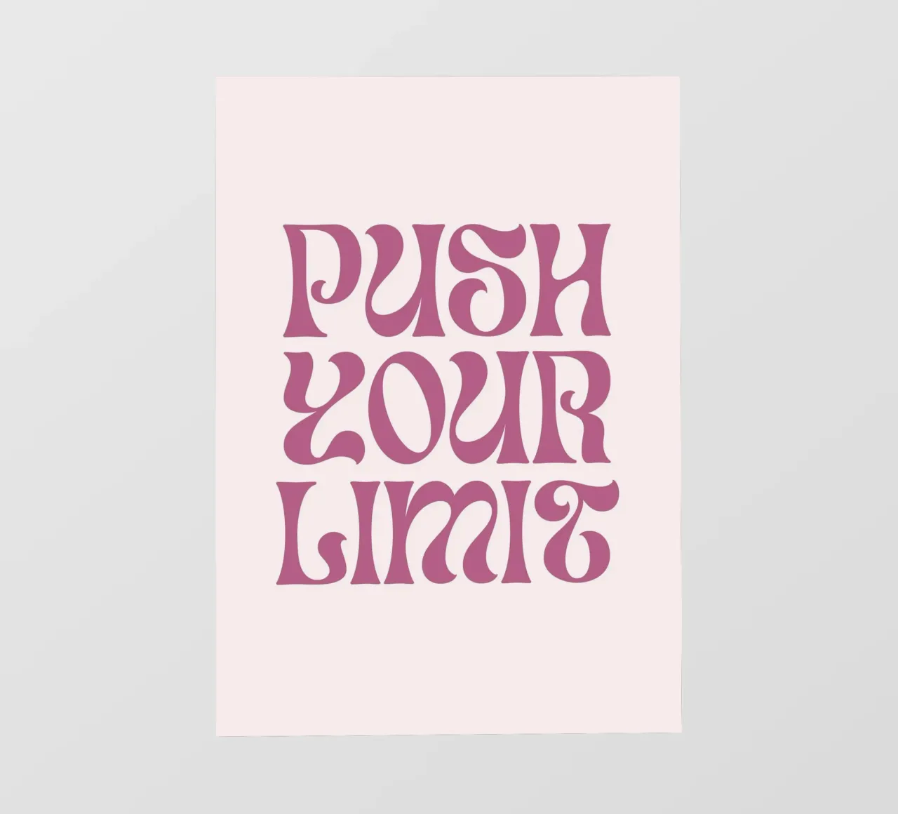 Impression d'art motivationnel "Push Your Limit" Groovy film rétro-éclairé de homdeco