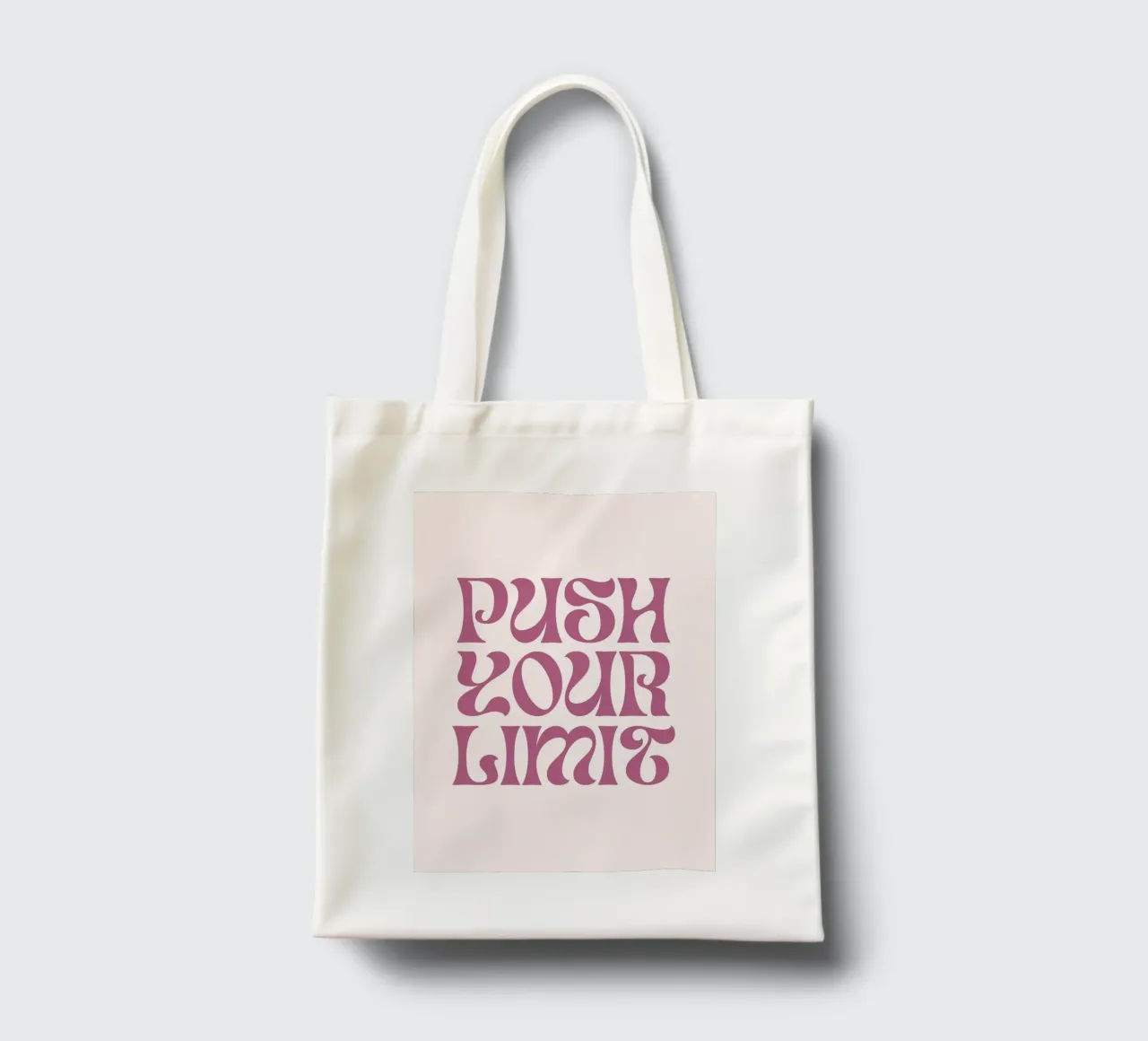 Impression d'art motivationnel "Push Your Limit" Groovy tote bag de homdeco