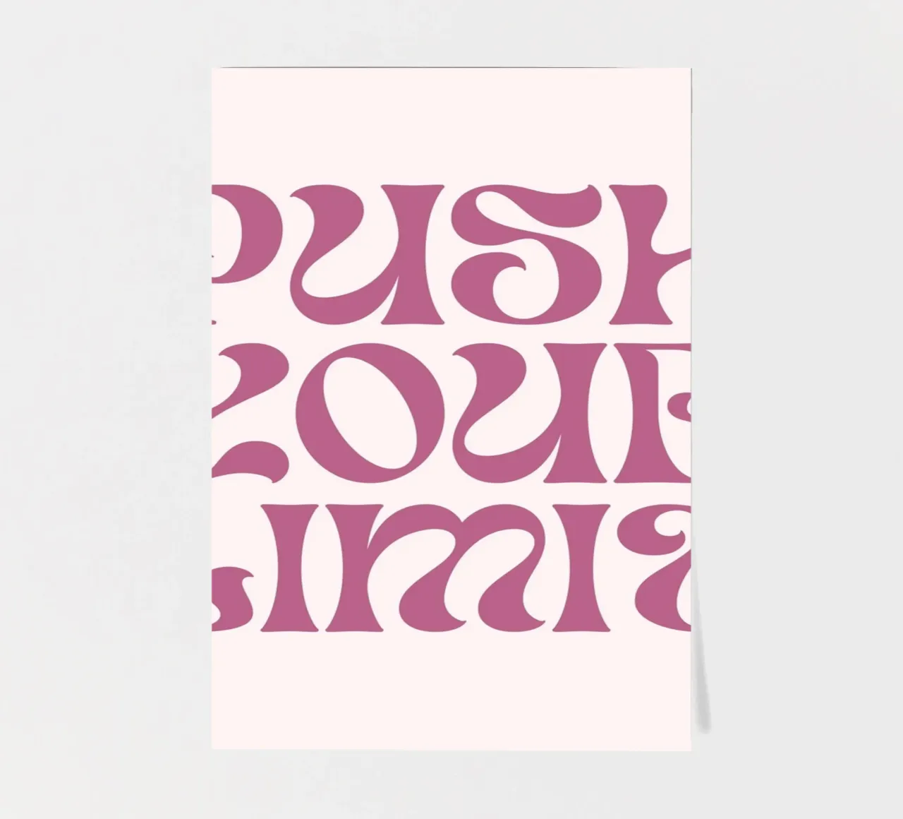 Impression d'art motivationnel "Push Your Limit" Groovy planche autocollant de homdeco