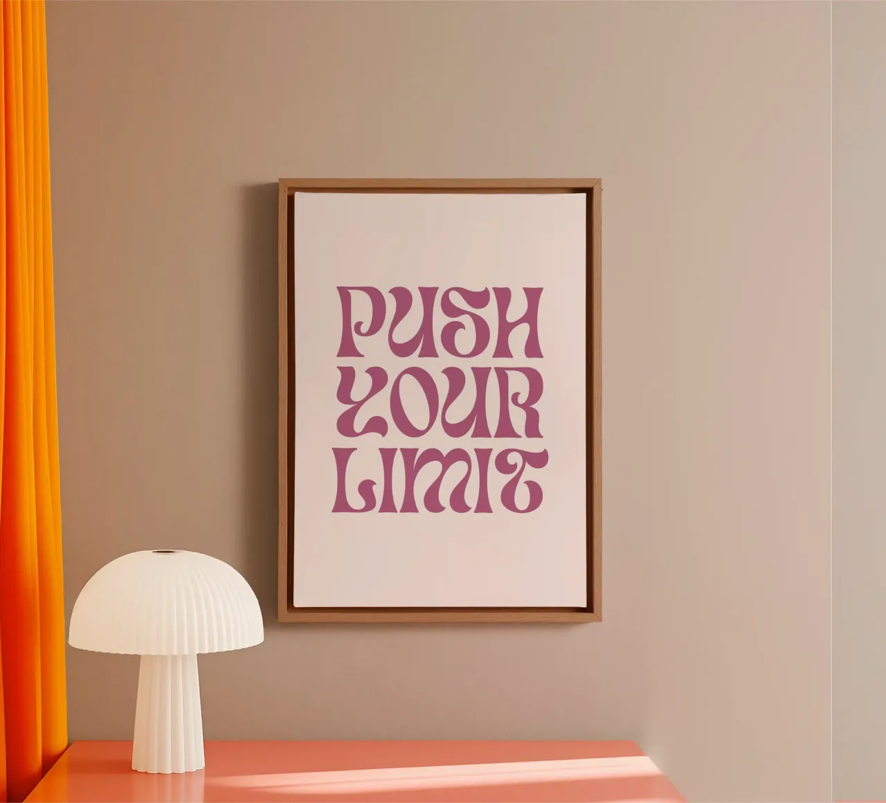"Push Your Limit" hippe motiverende kunstdruk canvas van homdeco