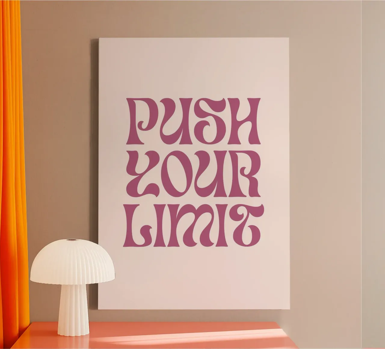 "Push Your Limit" hippe motiverende kunstdruk canvas van homdeco