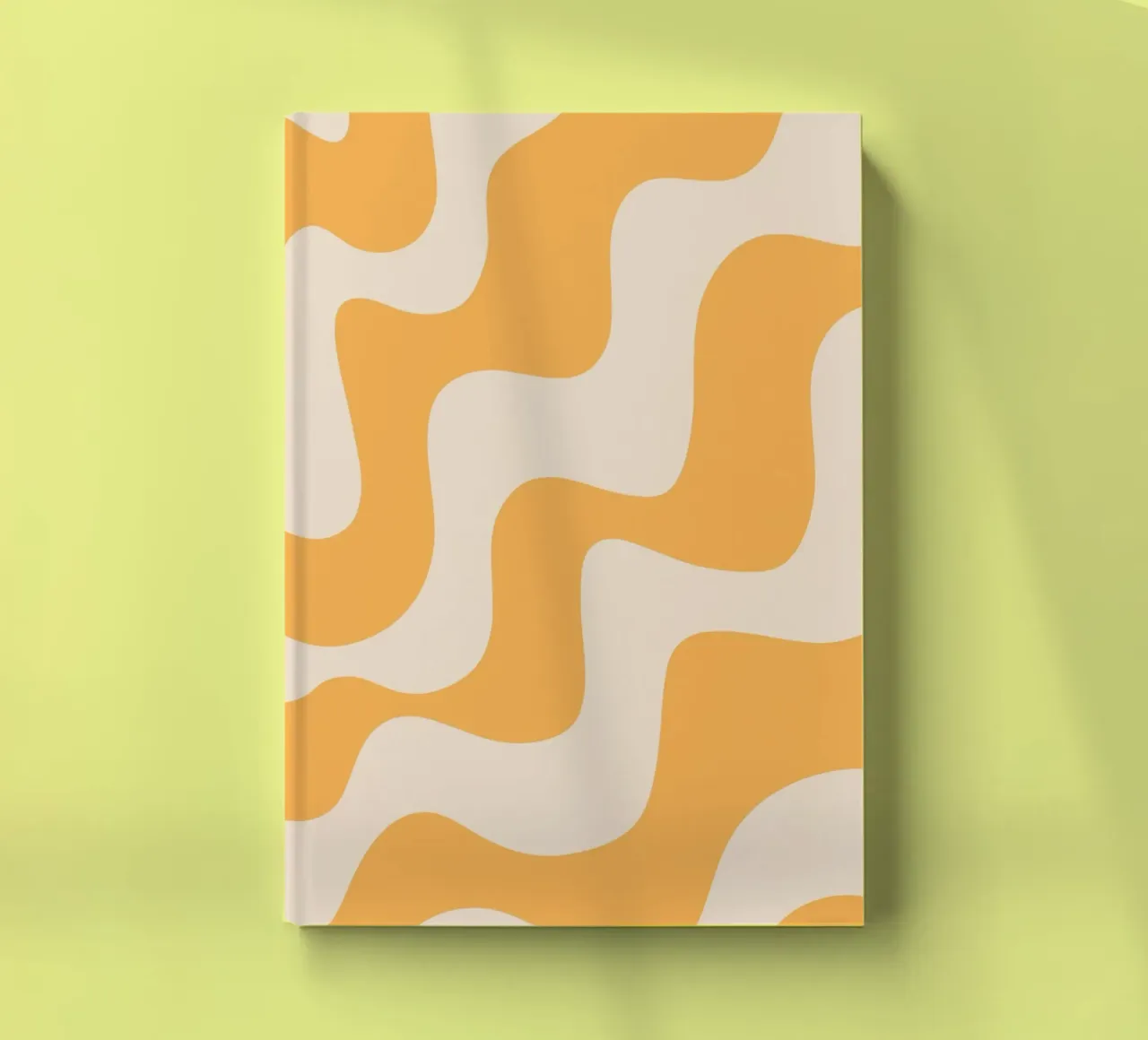 Retro Oranje Golvende Abstracte Esthetische Print notitieboek van homdeco