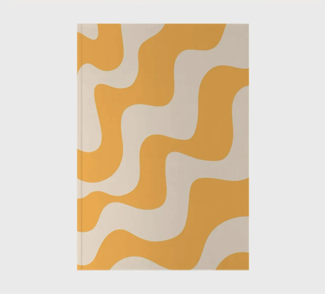 Retro Orange Wavy Abstract Aesthetic Print notebook by homdeco