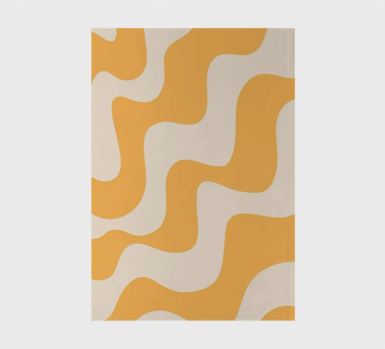 Retro Orange Wavy Abstract Aesthetic Print notebook by homdeco