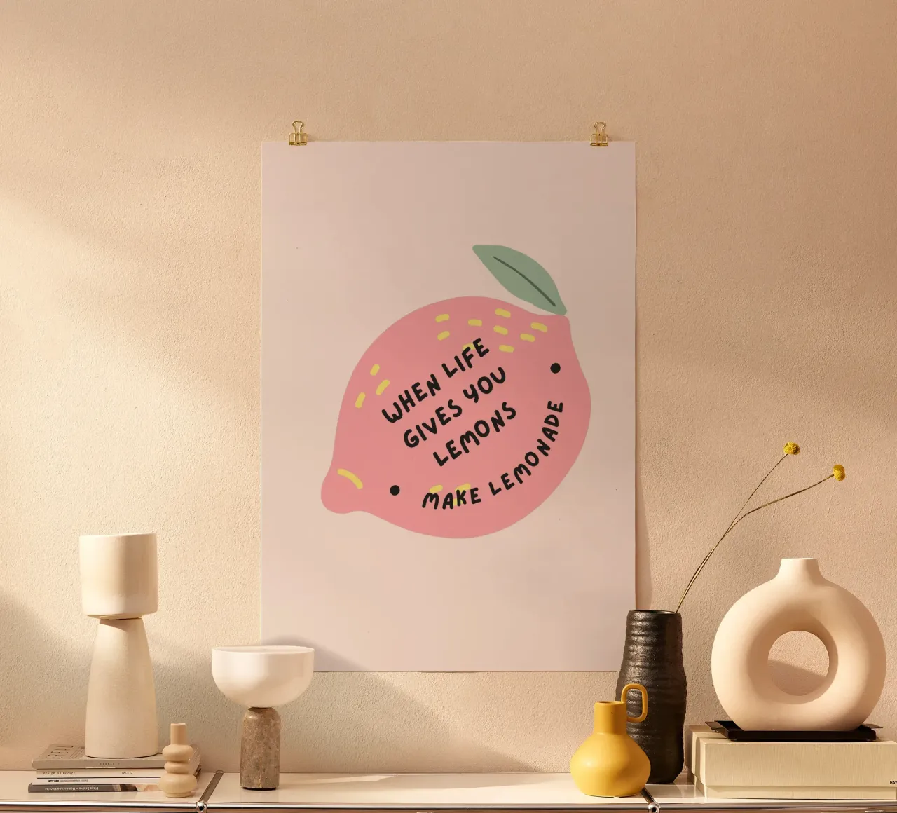 Imprimé "Quand la vie vous donne des citrons" Pink Lemonade poster de homdeco