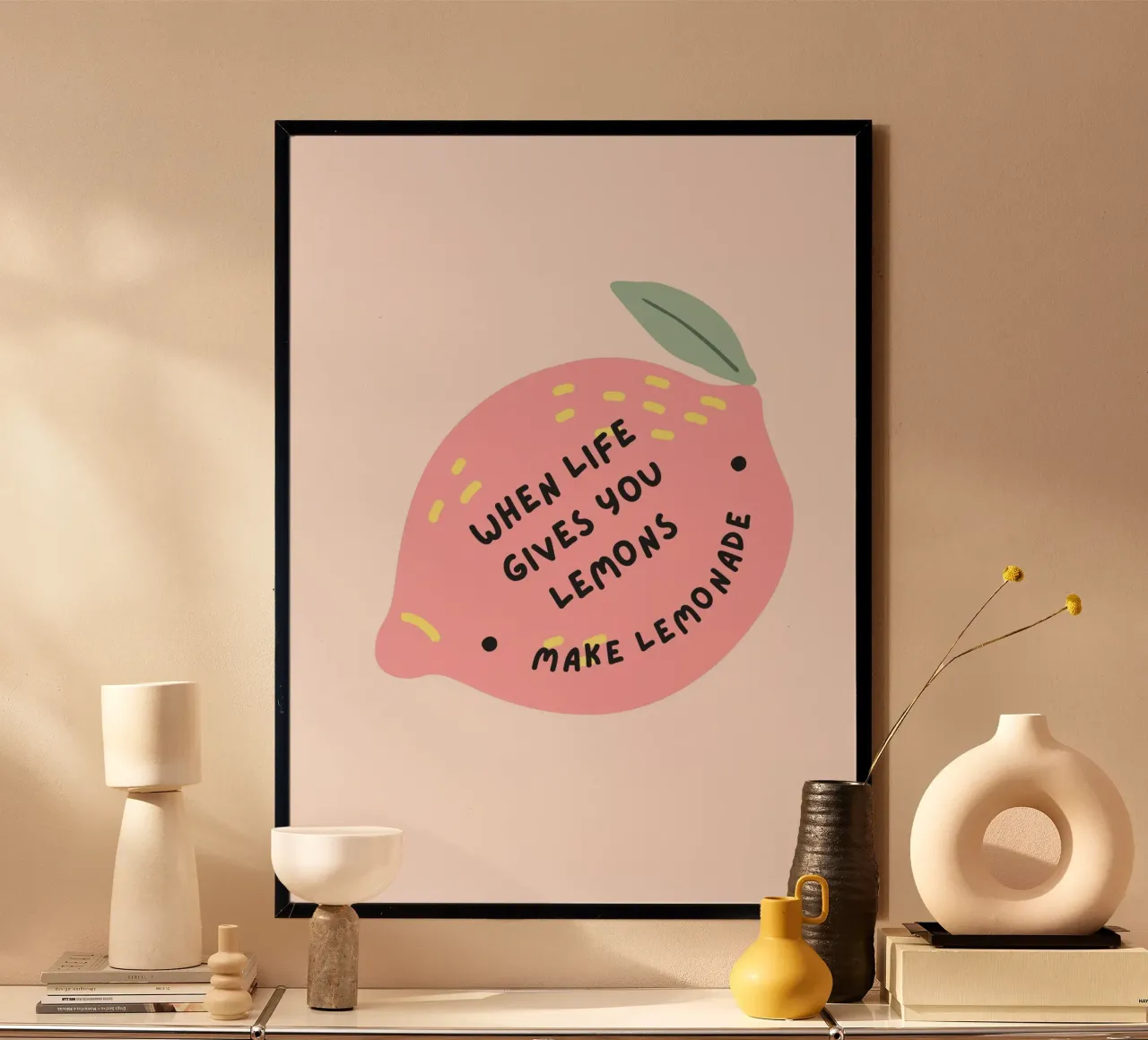 Imprimé "Quand la vie vous donne des citrons" Pink Lemonade poster de homdeco