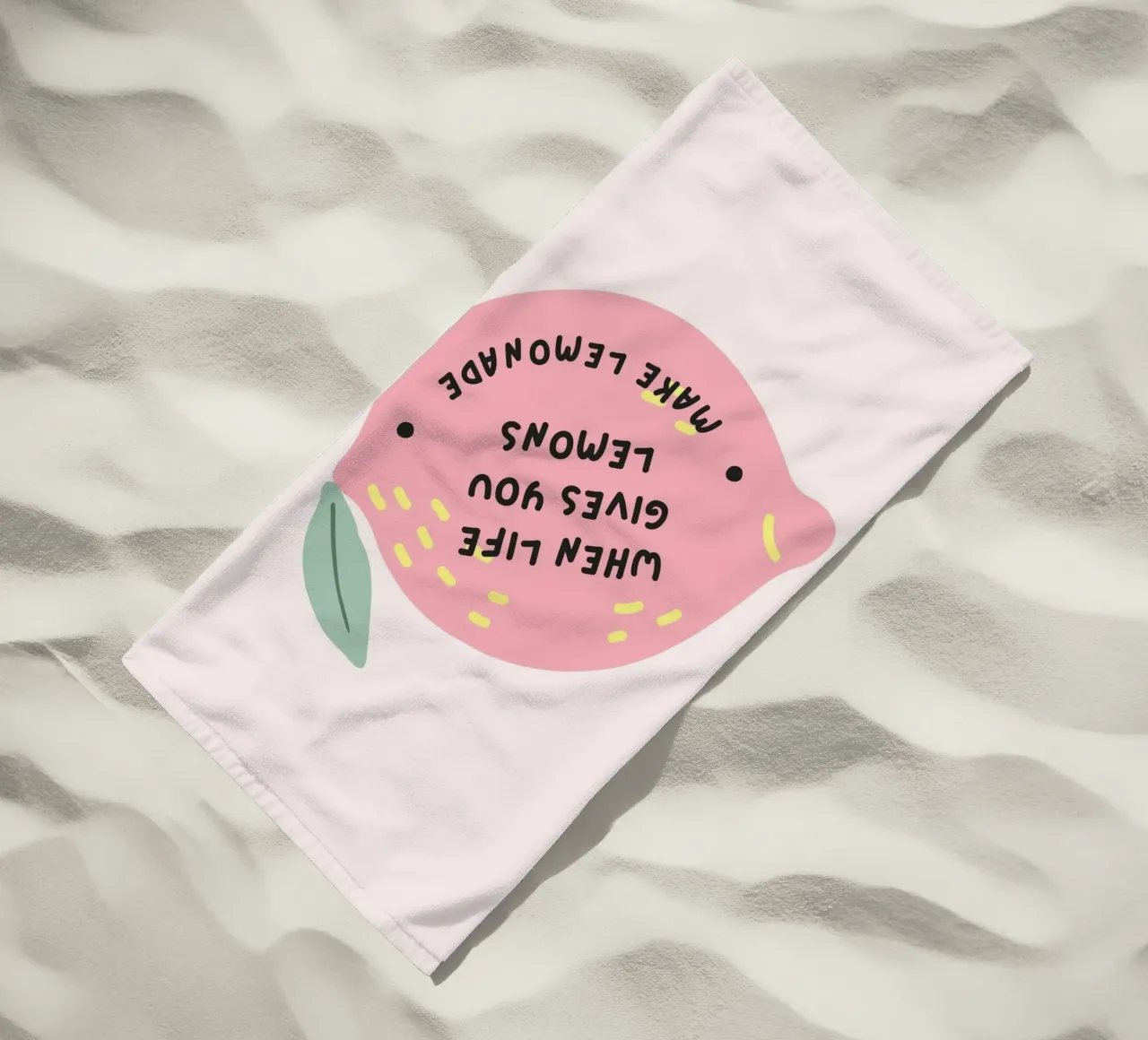 Stampa "Quando la vita ti dà i limoni" Limonata rosa telo mare da homdeco