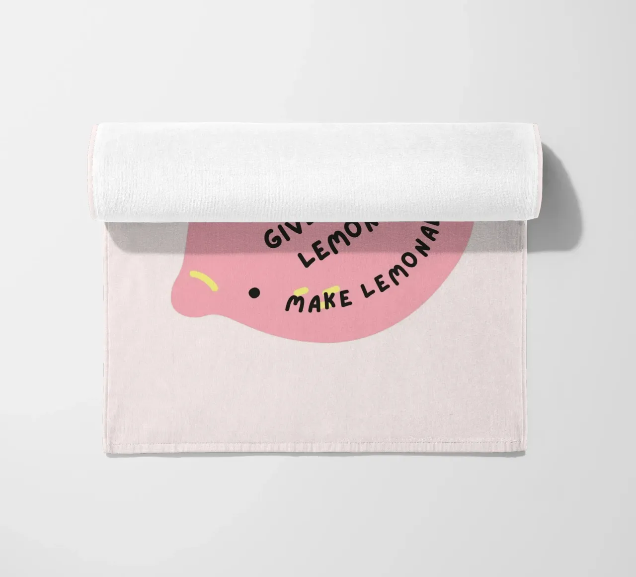 Stampa "Quando la vita ti dà i limoni" Limonata rosa telo mare da homdeco