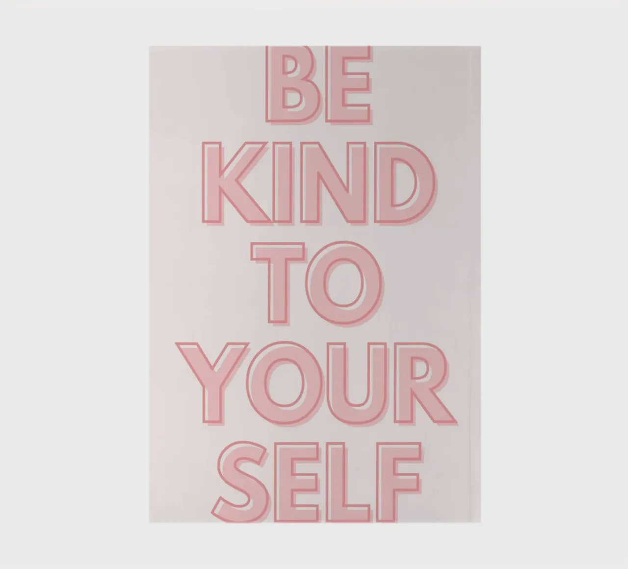 Imprimé de motivation rose "Be Kind To Yourself" (Soyez gentils avec vous-même) carnet de notes de homdeco