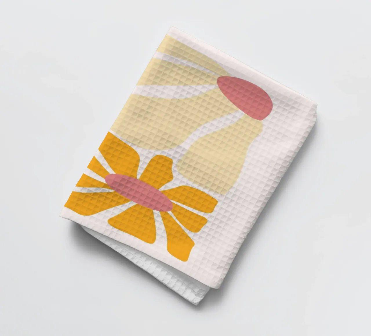 Stampa d'arte astratta di fiori boho arancioni e rosa canovaccio da cucina da homdeco