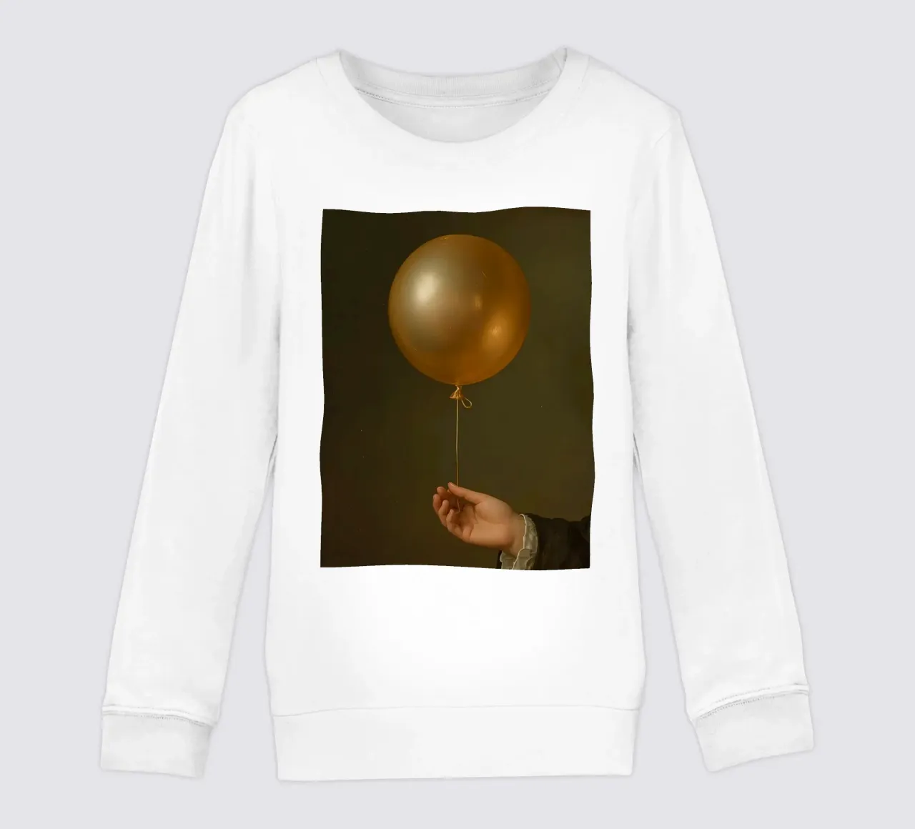 Pallone d'oro tenuto da una mano su uno sfondo scuro felpa bambino da DesignDoodle