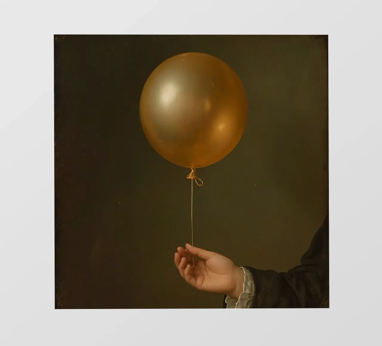Pallone d'oro tenuto da una mano su uno sfondo scuro telo in pvc da DesignDoodle