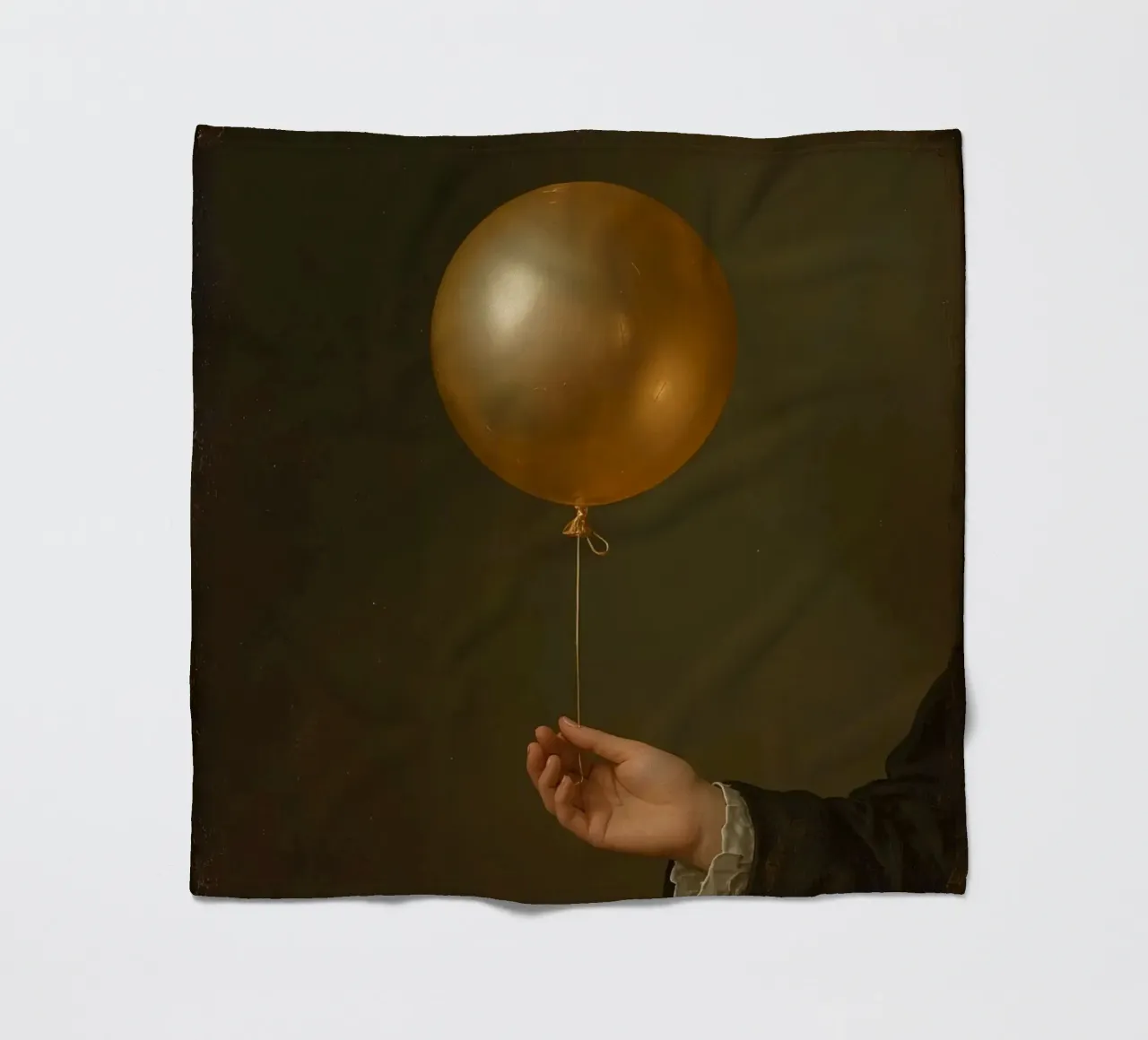 Pallone d'oro tenuto da una mano su uno sfondo scuro coperta in pile da DesignDoodle