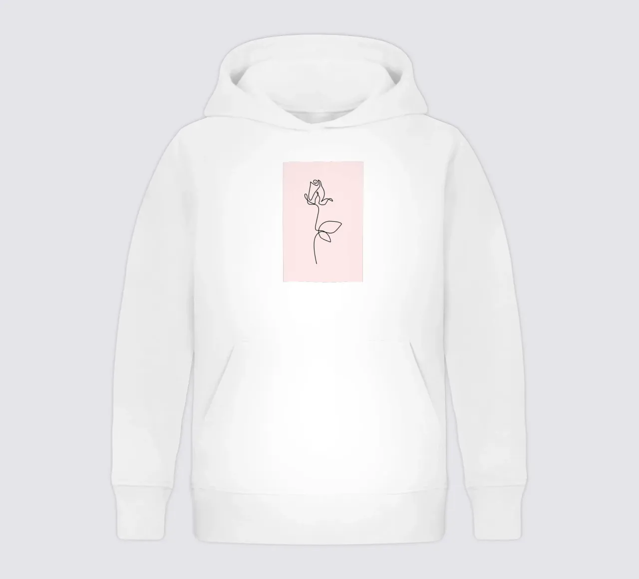 Stampa d'arte minimalista a linee continue di rose felpa bambino con cappuccio da homdeco