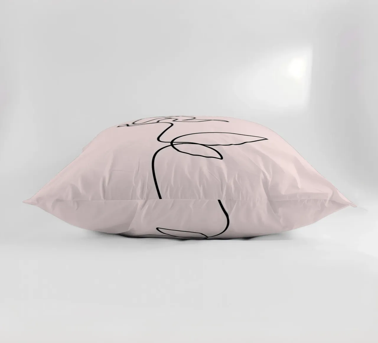 Minimalist Rose Continuous Line Art Print decorative cushion by homdeco