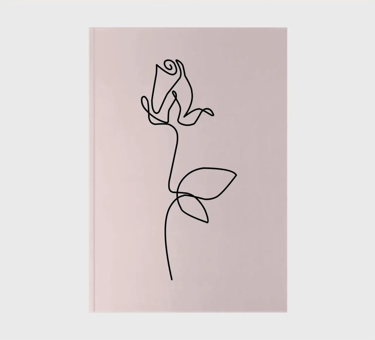 Minimalist Rose Continuous Line Art Print notebook by homdeco