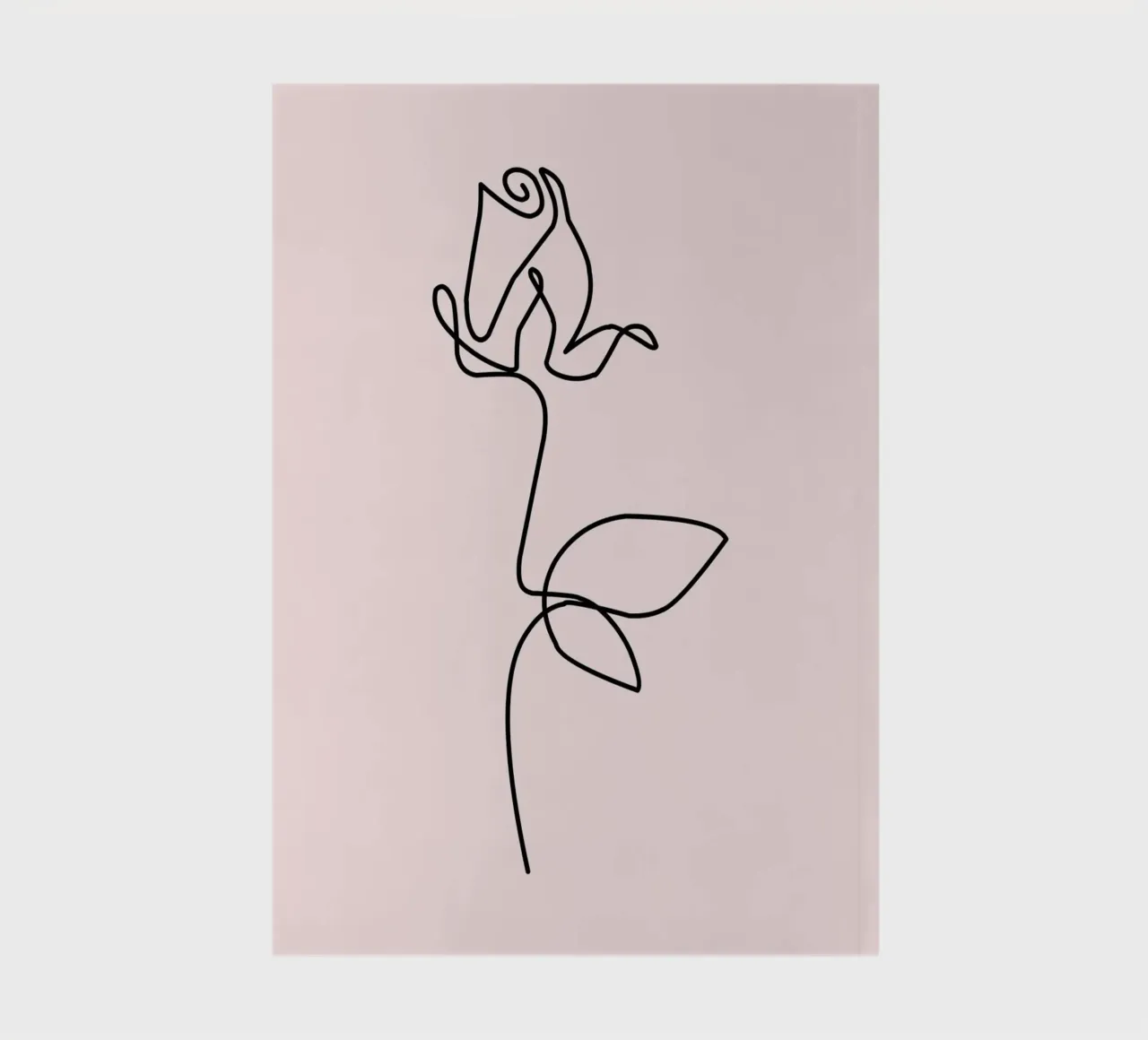 Minimalist Rose Continuous Line Art Print notebook by homdeco