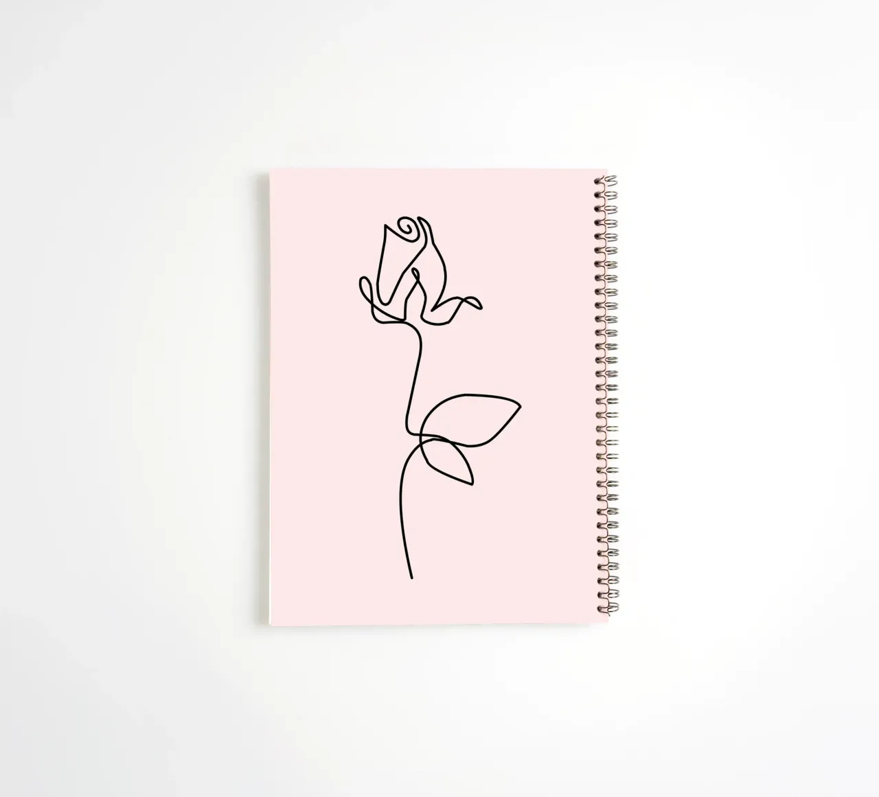 Minimalist Rose Continuous Line Art Print spiral notebook by homdeco