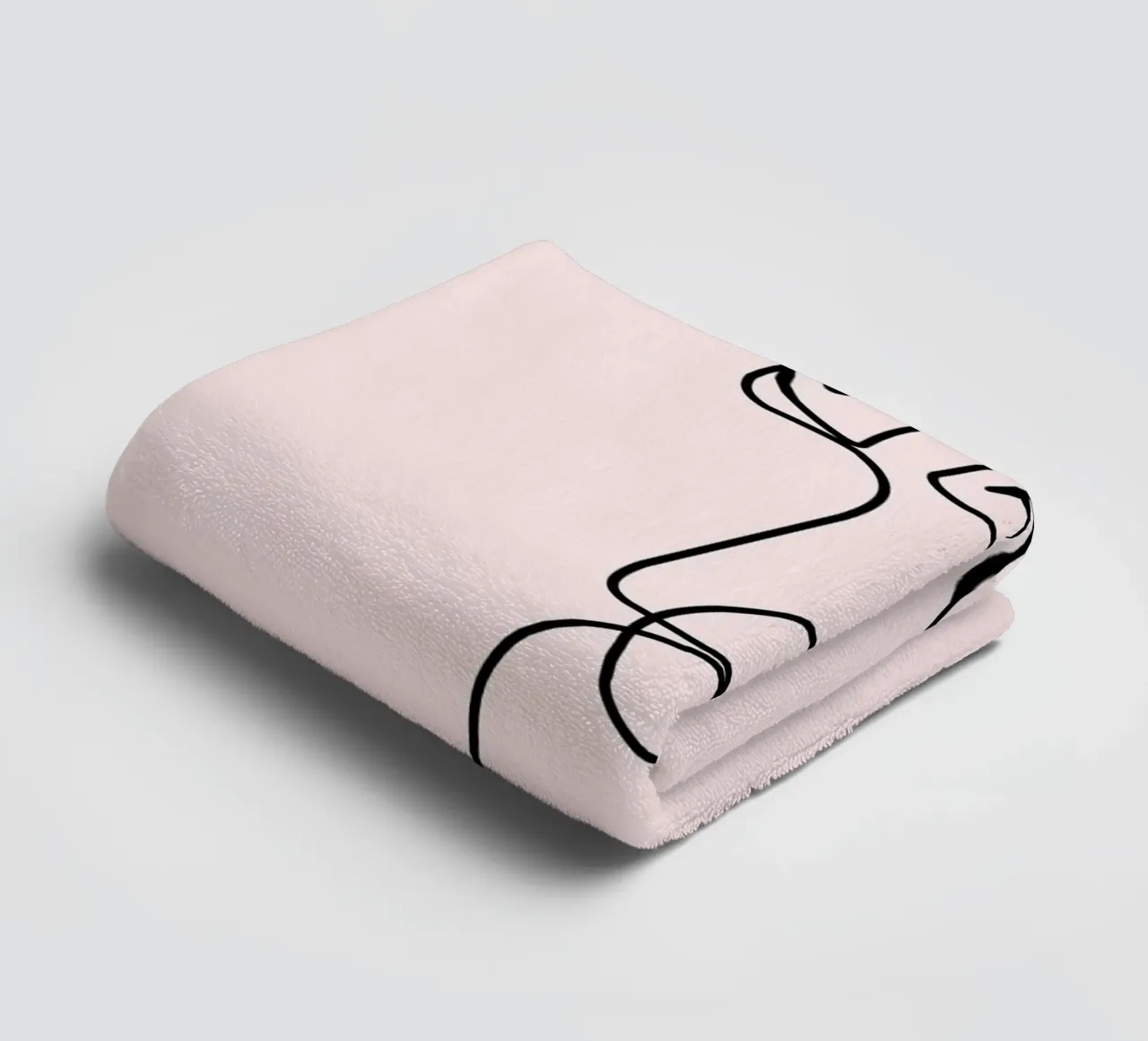 Minimalist Rose Continuous Line Art Print towel by homdeco