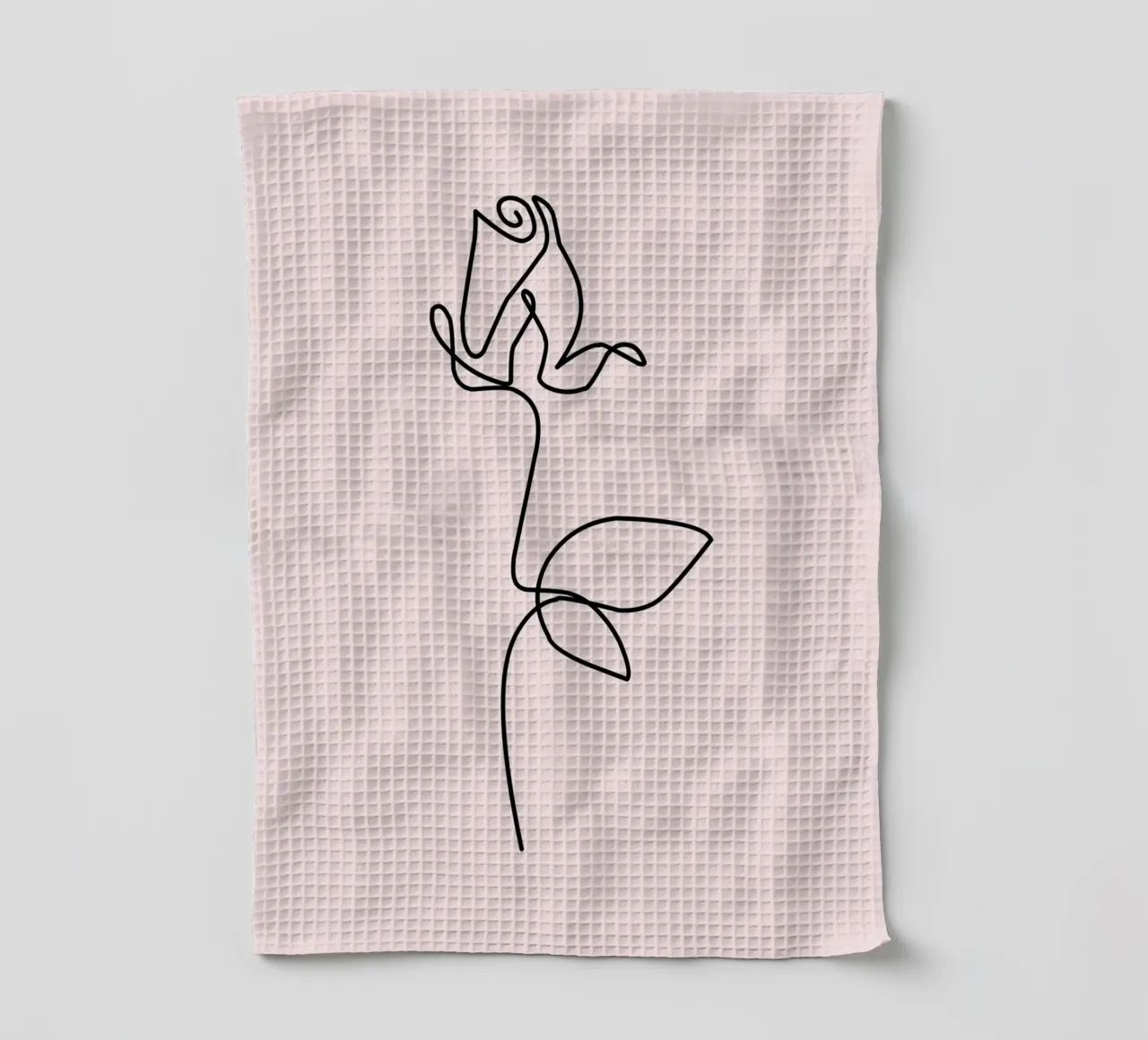 Minimalist Rose Continuous Line Art Print torchon de homdeco