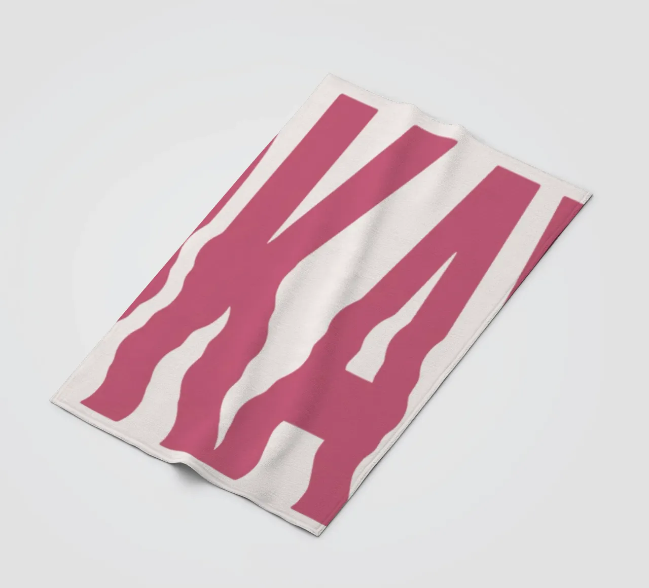 "OKAY" Distorted Pink Retro Typography Print fleece blanket by homdeco