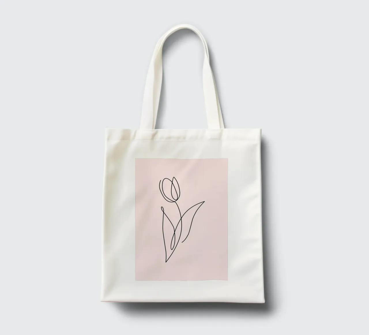 Minimalist Tulip Continuous Line Art Print tote bag by homdeco