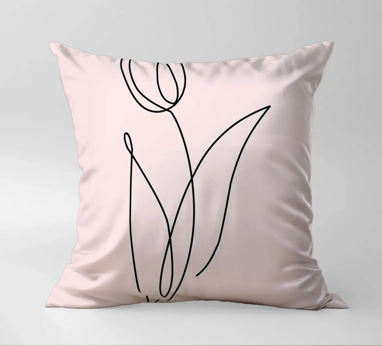 Stampa d'arte minimalista Tulipano a linea continua cuscino da homdeco