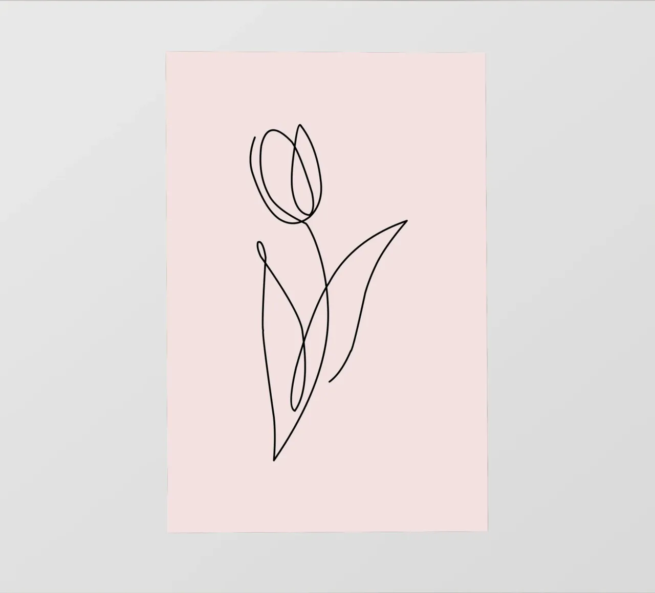 Stampa d'arte minimalista Tulipano a linea continua pellicola backlit da homdeco