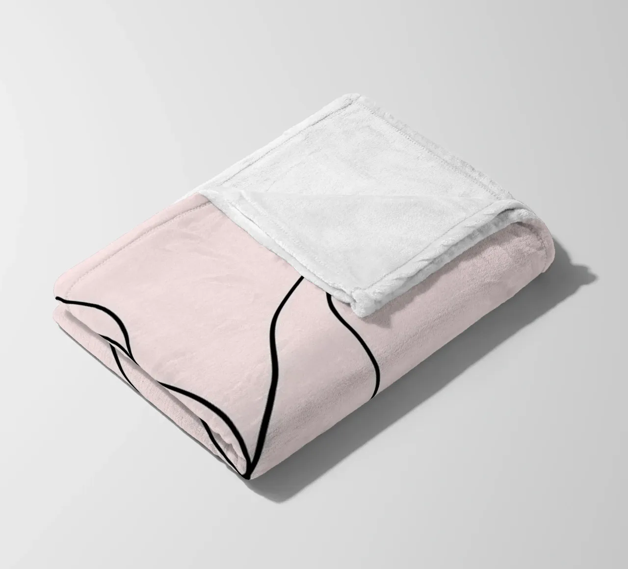 Minimalist Tulip Continuous Line Art Print fleece blanket by homdeco