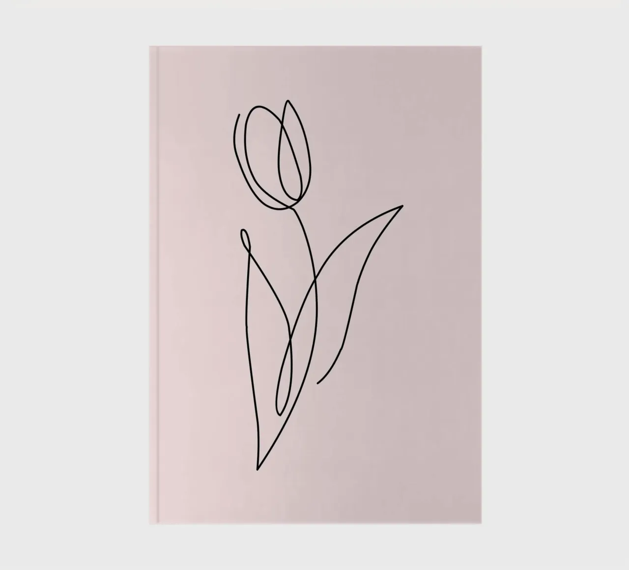 Minimalist Tulip Continuous Line Art Print notebook by homdeco