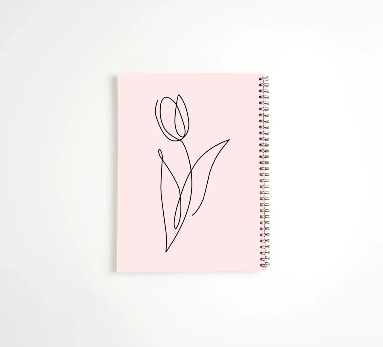 Minimalist Tulip Continuous Line Art Print spiral notebook by homdeco