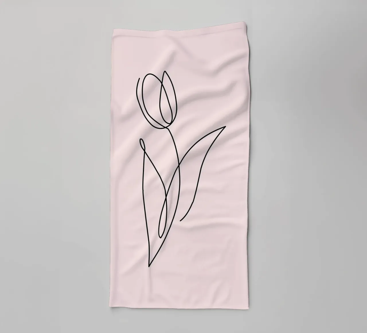 Minimalist Tulip Continuous Line Art Print towel by homdeco