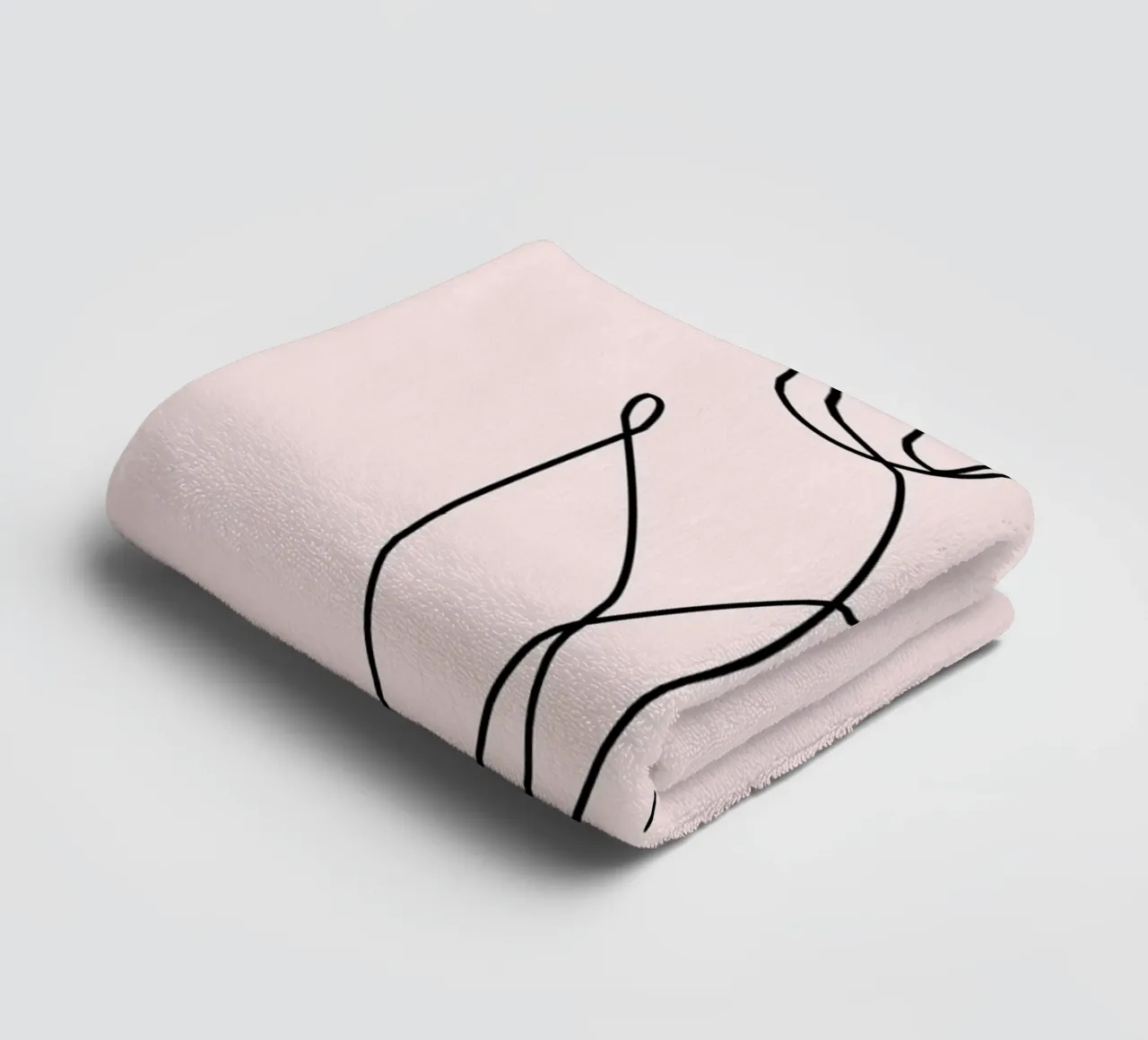 Minimalist Tulip Continuous Line Art Print towel by homdeco