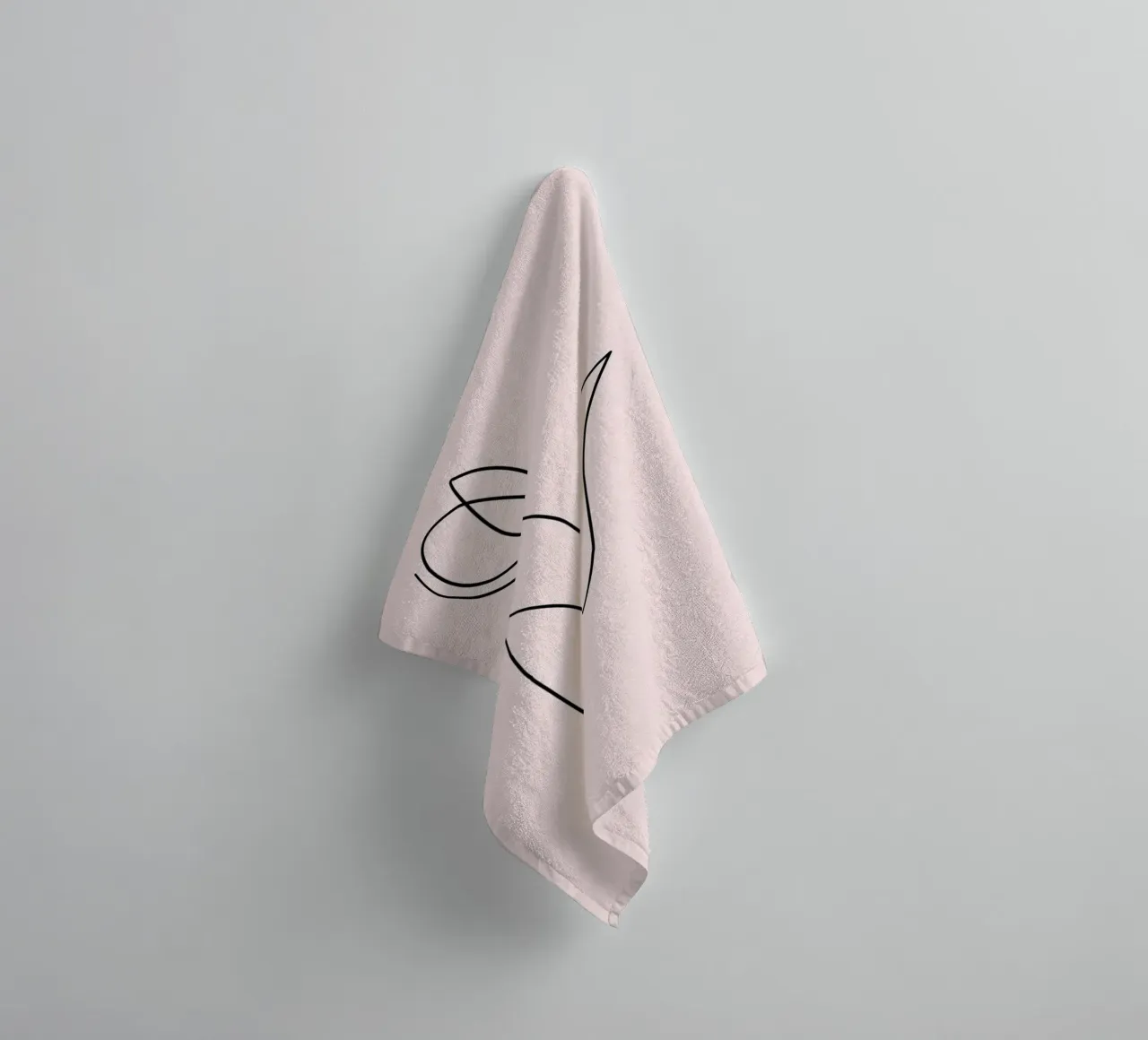 Minimalist Tulip Continuous Line Art Print towel by homdeco