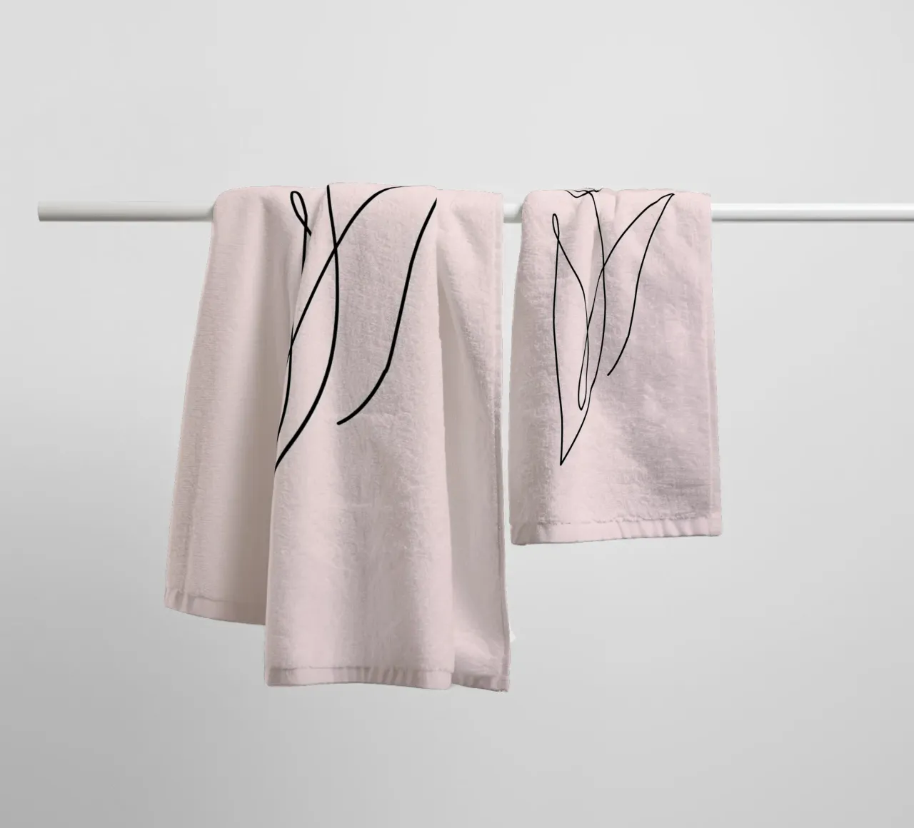 Minimalist Tulip Continuous Line Art Print towel by homdeco