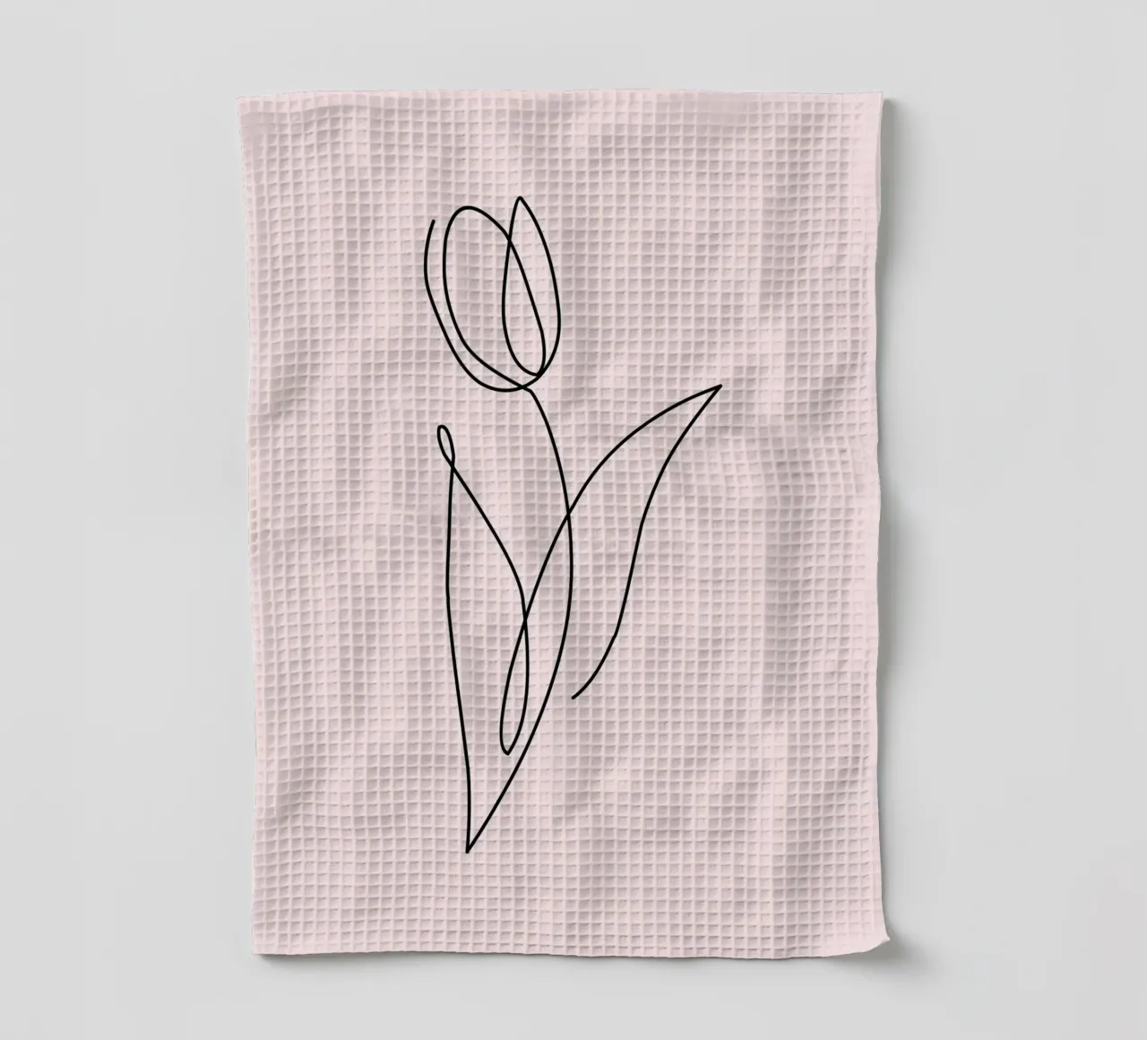 Minimalist Tulip Continuous Line Art Print torchon de homdeco