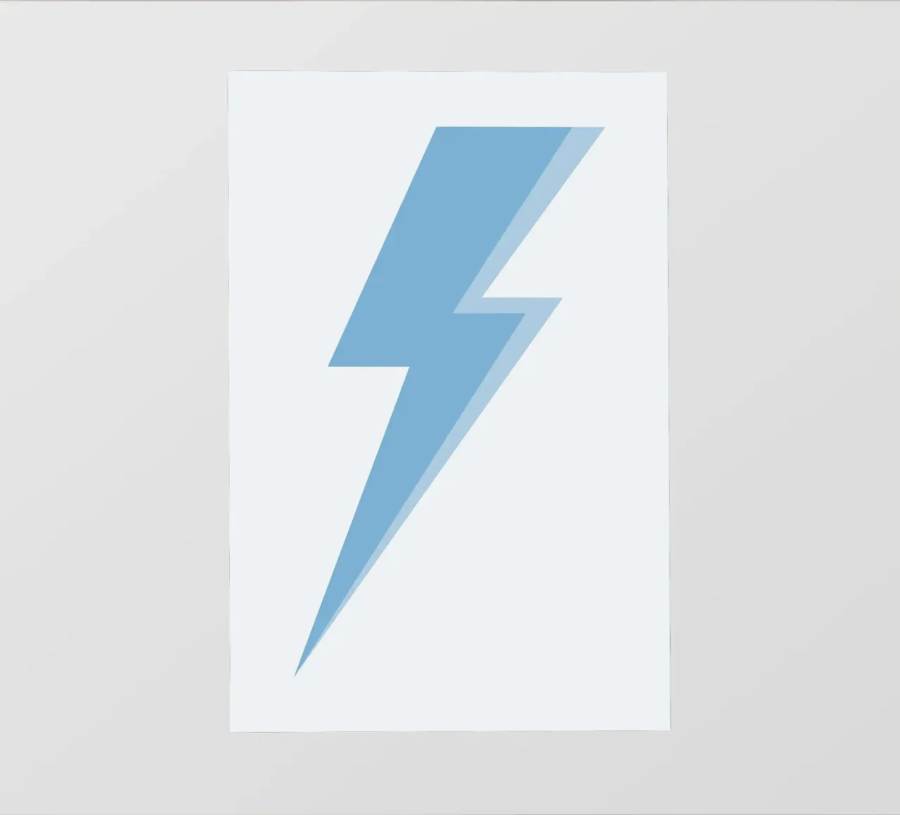 Stampa pop art minimalista con fulmine blu pellicola backlit da homdeco