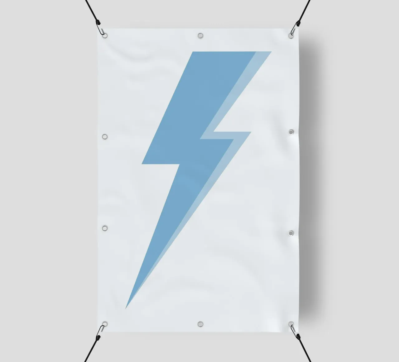 Stampa pop art minimalista con fulmine blu telo in pvc da homdeco