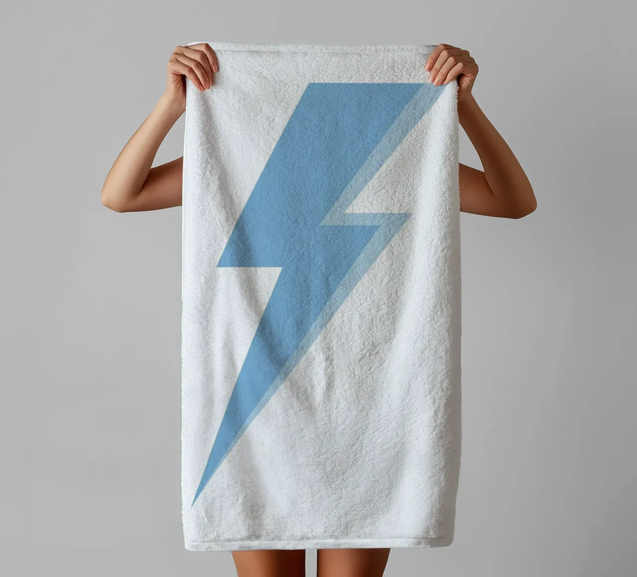 Minimalist Blue Lightning Bolt Pop Art Print towel by homdeco