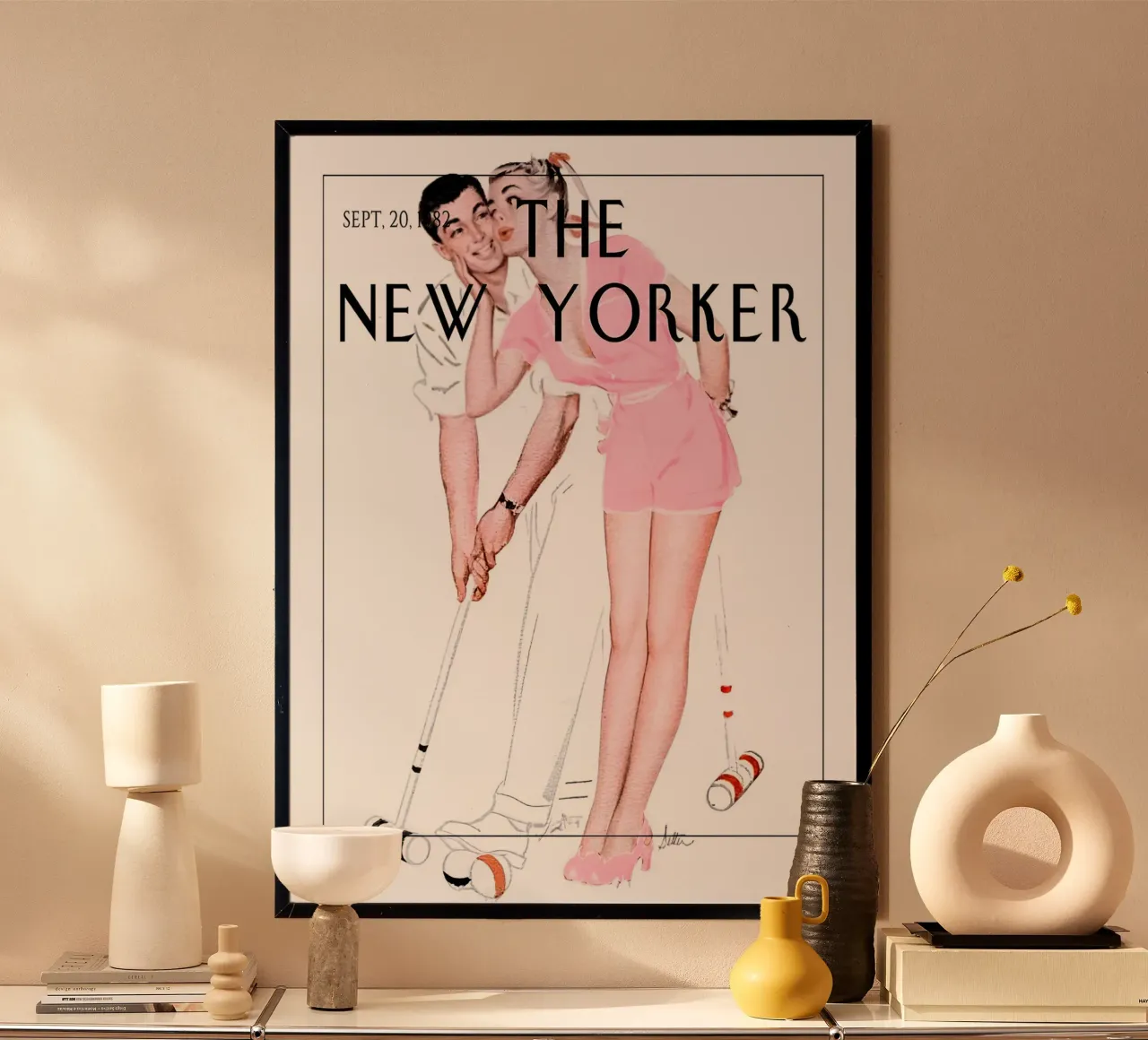 Il New Yorker - Coppia di Croquet Stampa d'epoca poster da homdeco