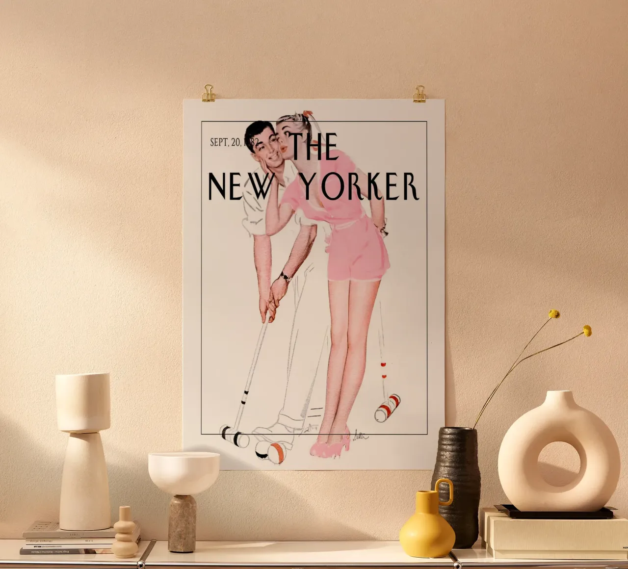 Il New Yorker - Coppia di Croquet Stampa d'epoca poster da homdeco