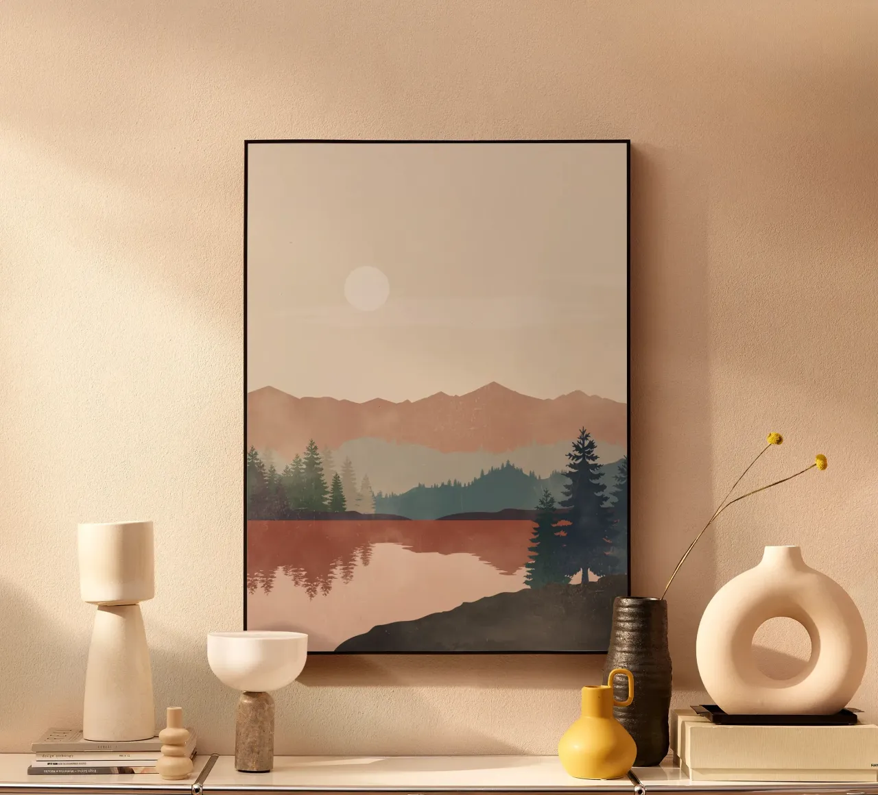 Sunset Landscape acryl van LeaDArt