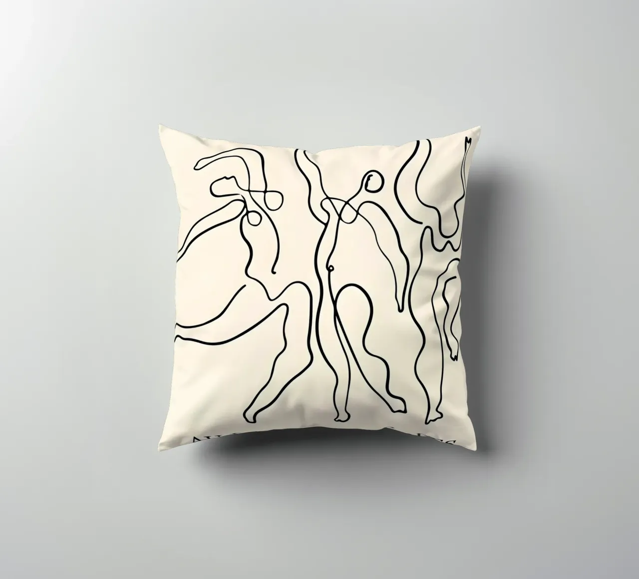 Poster espositivo Picasso Dancers Minimalist Line Art cuscino da homdeco