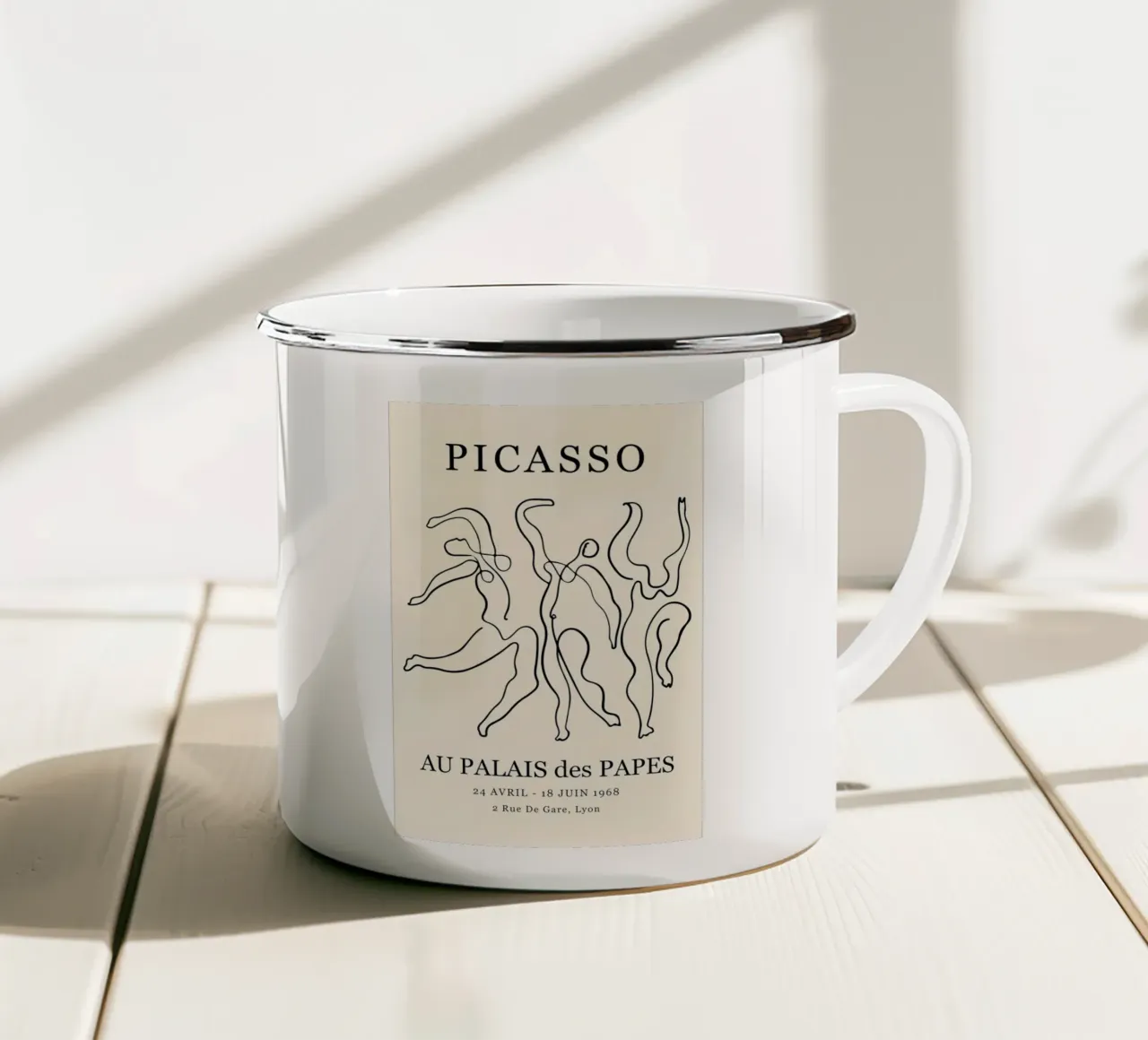 Poster espositivo Picasso Dancers Minimalist Line Art tazza in smalto da homdeco